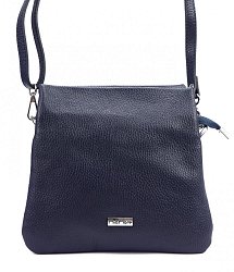 MiaMore Kožená crossbody dámska kabelka s tromi oddielmi tmavo modrá