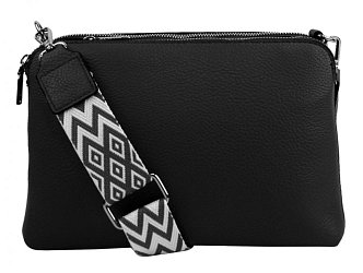 Čierna crossbody dámska kabelka s tromi sekciami Jessica